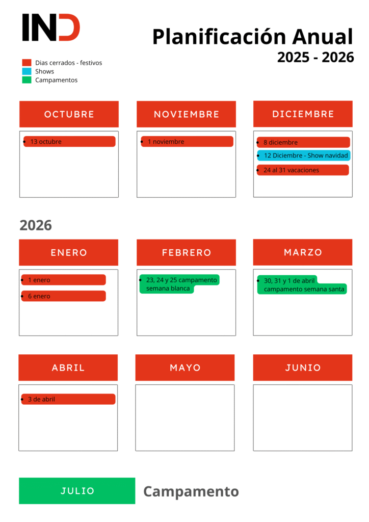 calendario anual indance 2